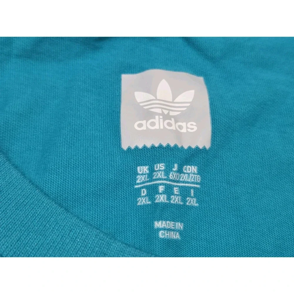 Adidas Skateboarding Shirts TEAL Blue Green Mens Size 2XL Short Sleeve